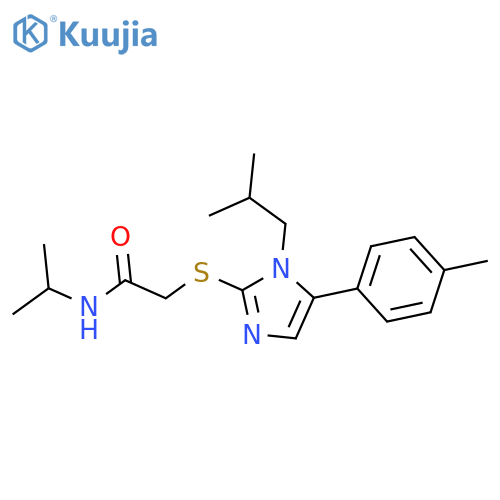 2-{[5-(4-methylphenyl)-1-(2-methylpropyl)-1H-imidazol-2-yl]sulfanyl}-N-(propan-2-yl)acetamide structure