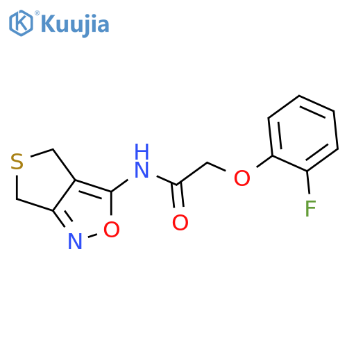 2-(2-fluorophenoxy)-N-{4H,6H-thieno3,4-c1,2oxazol-3-yl}acetamide structure
