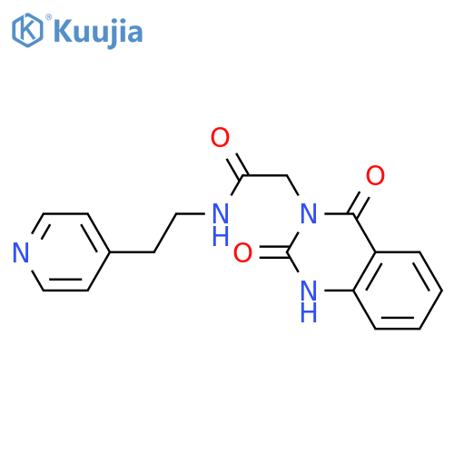 2-(2,4-dioxo-1,2,3,4-tetrahydroquinazolin-3-yl)-N-2-(pyridin-4-yl)ethylacetamide structure