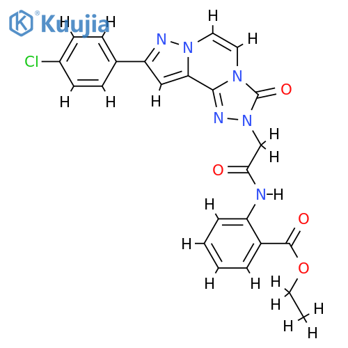 ethyl 2-{2-[11-(4-chlorophenyl)-5-oxo-3,4,6,9,10-pentaazatricyclo[7.3.0.0^{2,6}]dodeca-1(12),2,7,10-tetraen-4-yl]acetamido}benzoate structure
