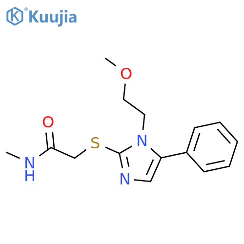 2-{[1-(2-methoxyethyl)-5-phenyl-1H-imidazol-2-yl]sulfanyl}-N-methylacetamide structure