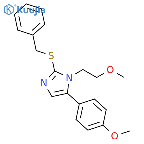 2-(benzylsulfanyl)-1-(2-methoxyethyl)-5-(4-methoxyphenyl)-1H-imidazole structure