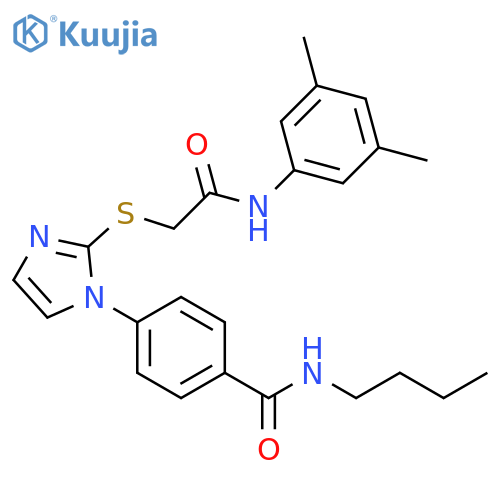 N-butyl-4-[2-({[(3,5-dimethylphenyl)carbamoyl]methyl}sulfanyl)-1H-imidazol-1-yl]benzamide structure