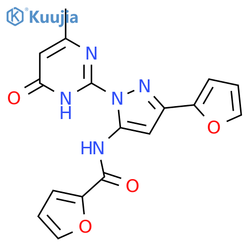N-3-(furan-2-yl)-1-(4-methyl-6-oxo-1,6-dihydropyrimidin-2-yl)-1H-pyrazol-5-ylfuran-2-carboxamide structure