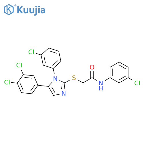 N-(3-chlorophenyl)-2-{[1-(3-chlorophenyl)-5-(3,4-dichlorophenyl)-1H-imidazol-2-yl]sulfanyl}acetamide structure