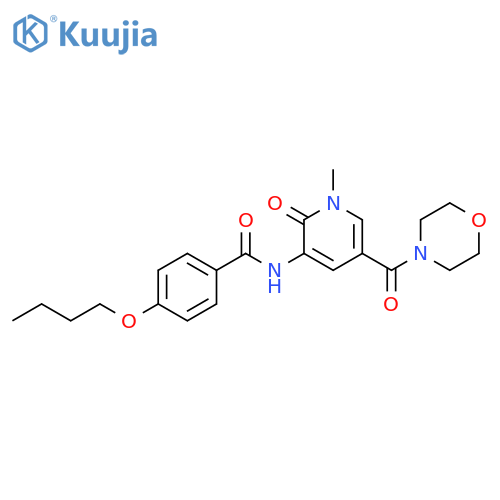 4-butoxy-N-[1-methyl-5-(morpholine-4-carbonyl)-2-oxo-1,2-dihydropyridin-3-yl]benzamide structure
