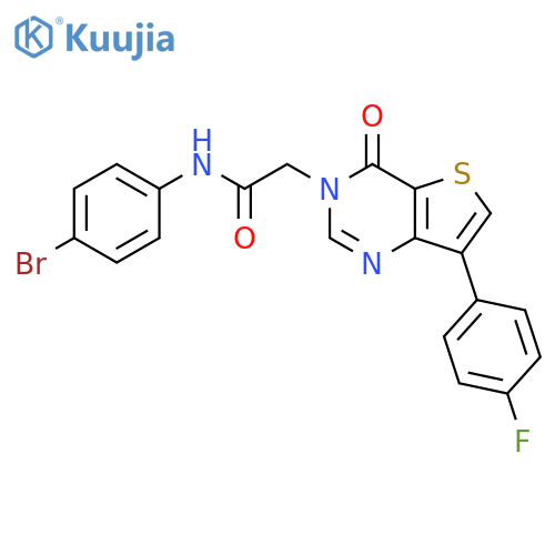 N-(4-bromophenyl)-2-[7-(4-fluorophenyl)-4-oxo-3H,4H-thieno[3,2-d]pyrimidin-3-yl]acetamide structure