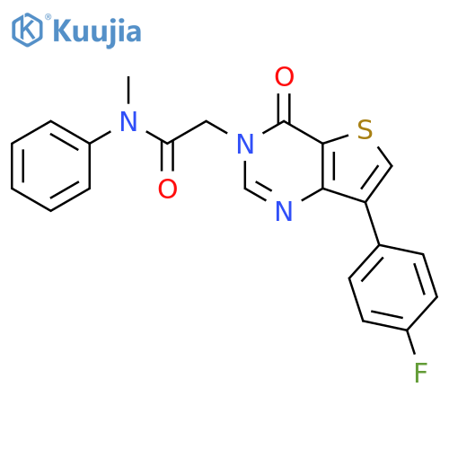 2-[7-(4-fluorophenyl)-4-oxo-3H,4H-thieno[3,2-d]pyrimidin-3-yl]-N-methyl-N-phenylacetamide structure