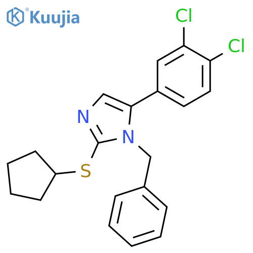 1-benzyl-2-(cyclopentylsulfanyl)-5-(3,4-dichlorophenyl)-1H-imidazole structure