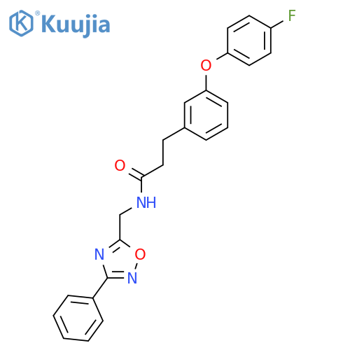3-3-(4-fluorophenoxy)phenyl-N-(3-phenyl-1,2,4-oxadiazol-5-yl)methylpropanamide structure