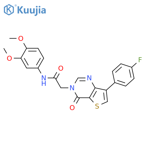 N-(3,4-dimethoxyphenyl)-2-[7-(4-fluorophenyl)-4-oxo-3H,4H-thieno[3,2-d]pyrimidin-3-yl]acetamide structure