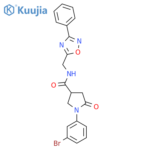 1-(3-bromophenyl)-5-oxo-N-(3-phenyl-1,2,4-oxadiazol-5-yl)methylpyrrolidine-3-carboxamide structure