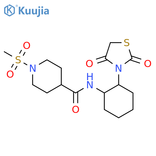 N-2-(2,4-dioxo-1,3-thiazolidin-3-yl)cyclohexyl-1-methanesulfonylpiperidine-4-carboxamide structure