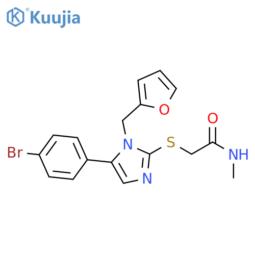 2-{[5-(4-bromophenyl)-1-[(furan-2-yl)methyl]-1H-imidazol-2-yl]sulfanyl}-N-methylacetamide structure