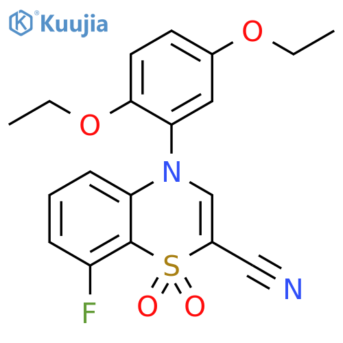 4-(2,5-diethoxyphenyl)-8-fluoro-1,1-dioxo-4H-1lambda6,4-benzothiazine-2-carbonitrile structure