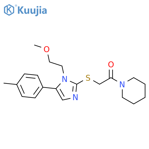 2-{[1-(2-methoxyethyl)-5-(4-methylphenyl)-1H-imidazol-2-yl]sulfanyl}-1-(piperidin-1-yl)ethan-1-one structure