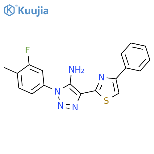 1-(3-fluoro-4-methylphenyl)-4-(4-phenyl-1,3-thiazol-2-yl)-1H-1,2,3-triazol-5-amine structure