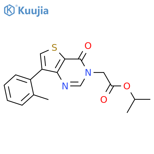 propan-2-yl 2-[7-(2-methylphenyl)-4-oxo-3H,4H-thieno[3,2-d]pyrimidin-3-yl]acetate structure