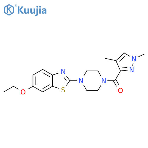 2-4-(1,4-dimethyl-1H-pyrazole-3-carbonyl)piperazin-1-yl-6-ethoxy-1,3-benzothiazole structure