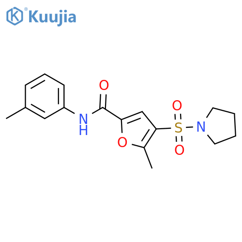 5-methyl-N-(3-methylphenyl)-4-(pyrrolidine-1-sulfonyl)furan-2-carboxamide structure