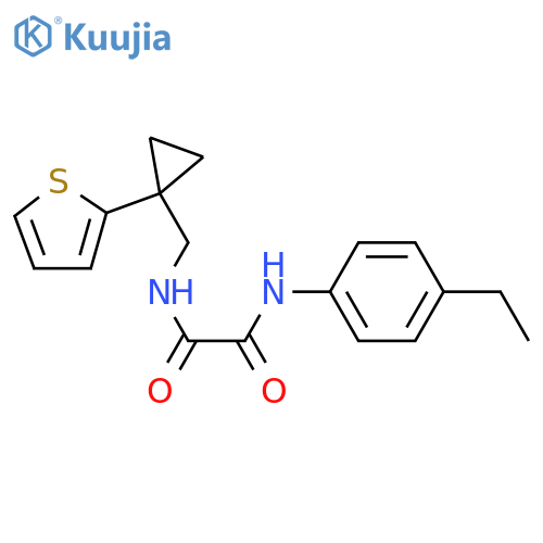 N'-(4-ethylphenyl)-N-{1-(thiophen-2-yl)cyclopropylmethyl}ethanediamide structure