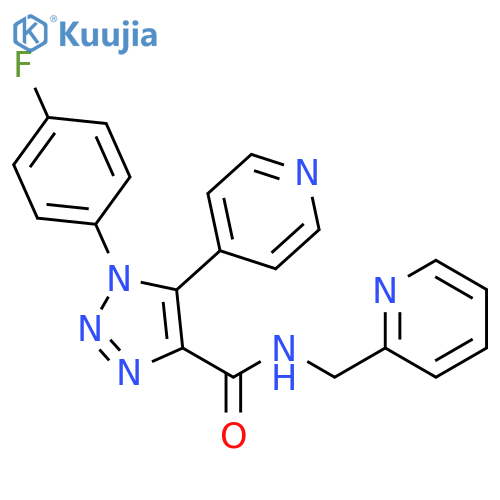 1-(4-fluorophenyl)-N-[(pyridin-2-yl)methyl]-5-(pyridin-4-yl)-1H-1,2,3-triazole-4-carboxamide structure