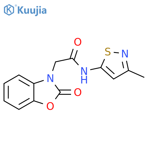 N-(3-methyl-1,2-thiazol-5-yl)-2-(2-oxo-2,3-dihydro-1,3-benzoxazol-3-yl)acetamide structure