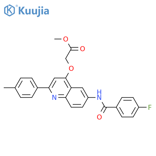 methyl 2-{[6-(4-fluorobenzamido)-2-(4-methylphenyl)quinolin-4-yl]oxy}acetate structure