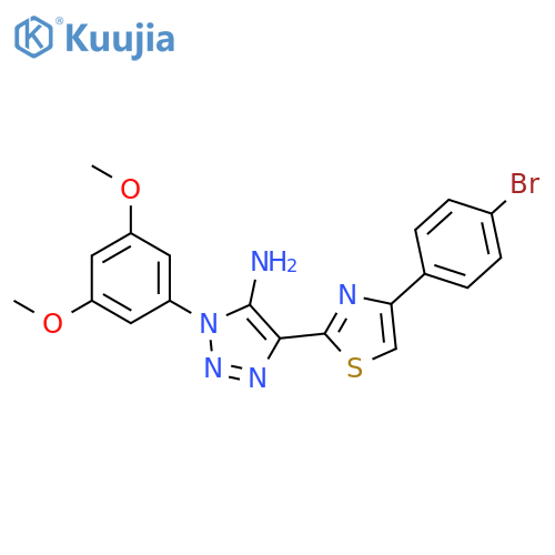 4-[4-(4-bromophenyl)-1,3-thiazol-2-yl]-1-(3,5-dimethoxyphenyl)-1H-1,2,3-triazol-5-amine structure