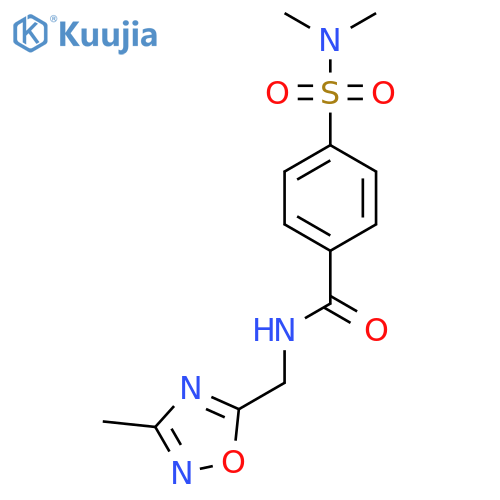 4-(dimethylsulfamoyl)-N-(3-methyl-1,2,4-oxadiazol-5-yl)methylbenzamide structure