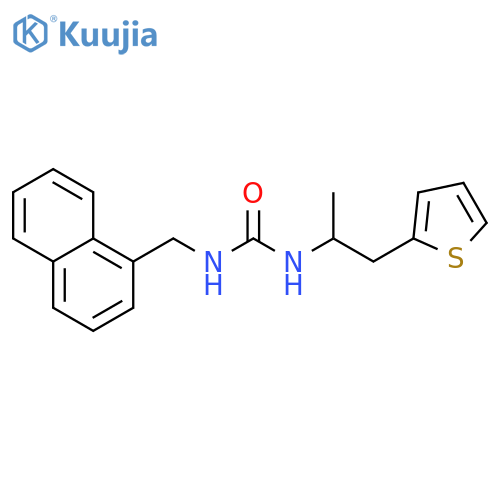 1-(naphthalen-1-yl)methyl-3-1-(thiophen-2-yl)propan-2-ylurea structure