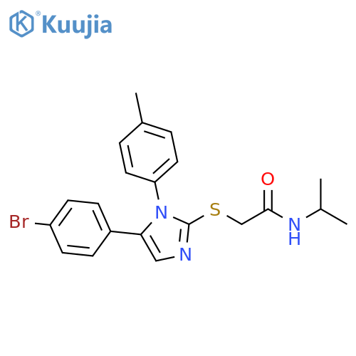 2-{[5-(4-bromophenyl)-1-(4-methylphenyl)-1H-imidazol-2-yl]sulfanyl}-N-(propan-2-yl)acetamide structure