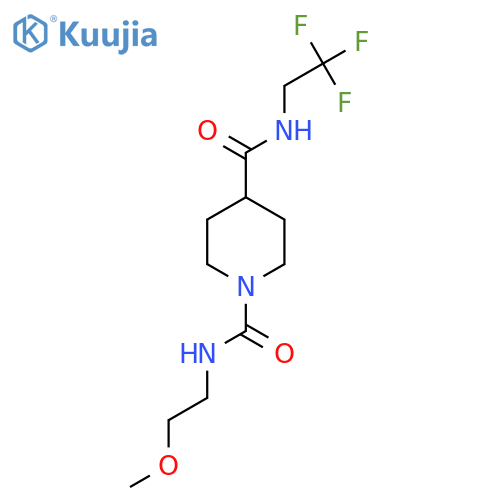 N1-(2-methoxyethyl)-N4-(2,2,2-trifluoroethyl)piperidine-1,4-dicarboxamide structure