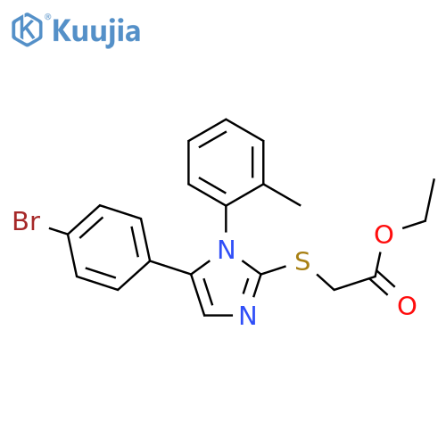 ethyl 2-{[5-(4-bromophenyl)-1-(2-methylphenyl)-1H-imidazol-2-yl]sulfanyl}acetate structure