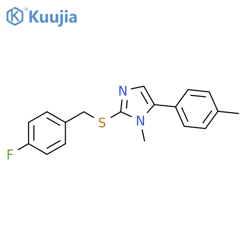 2-{[(4-fluorophenyl)methyl]sulfanyl}-1-methyl-5-(4-methylphenyl)-1H-imidazole structure
