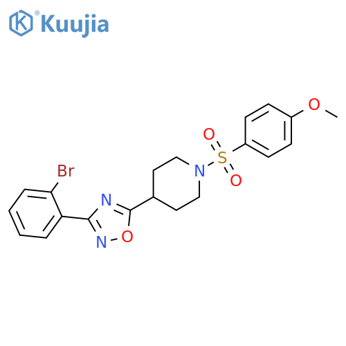 4-[3-(2-bromophenyl)-1,2,4-oxadiazol-5-yl]-1-(4-methoxybenzenesulfonyl)piperidine structure