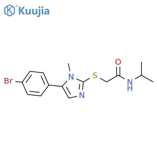 2-{[5-(4-bromophenyl)-1-methyl-1H-imidazol-2-yl]sulfanyl}-N-(propan-2-yl)acetamide structure