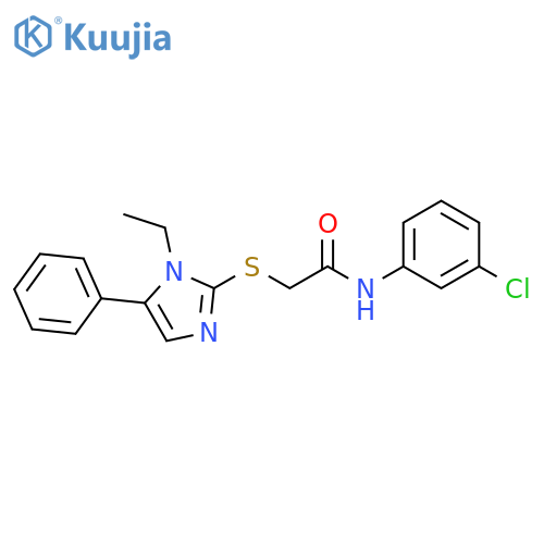 N-(3-chlorophenyl)-2-[(1-ethyl-5-phenyl-1H-imidazol-2-yl)sulfanyl]acetamide structure