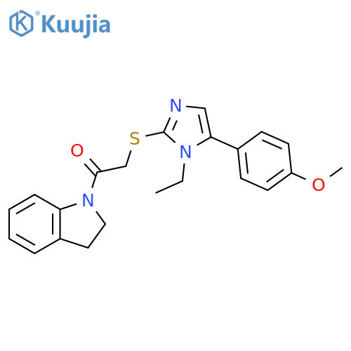 1-(2,3-dihydro-1H-indol-1-yl)-2-{[1-ethyl-5-(4-methoxyphenyl)-1H-imidazol-2-yl]sulfanyl}ethan-1-one structure