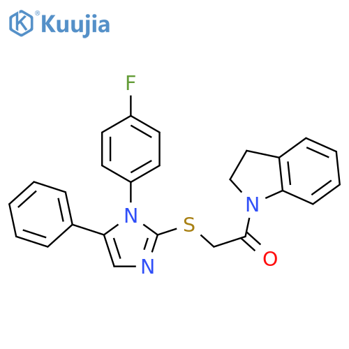 1-(2,3-dihydro-1H-indol-1-yl)-2-{[1-(4-fluorophenyl)-5-phenyl-1H-imidazol-2-yl]sulfanyl}ethan-1-one structure