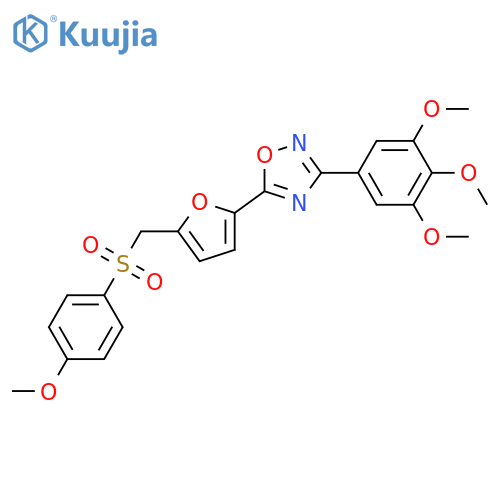 5-{5-[(4-methoxybenzenesulfonyl)methyl]furan-2-yl}-3-(3,4,5-trimethoxyphenyl)-1,2,4-oxadiazole structure