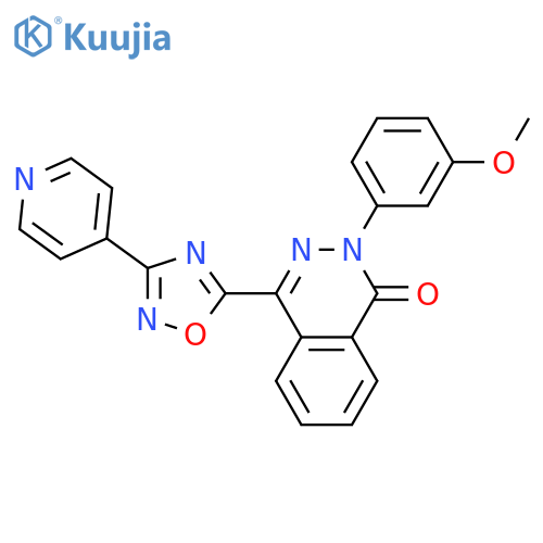 2-(3-methoxyphenyl)-4-[3-(pyridin-4-yl)-1,2,4-oxadiazol-5-yl]-1,2-dihydrophthalazin-1-one structure