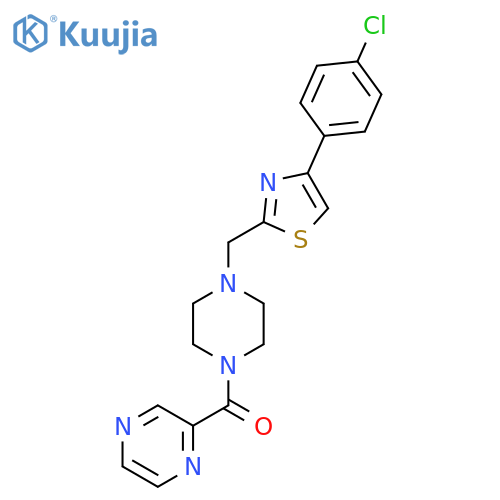 2-(4-{4-(4-chlorophenyl)-1,3-thiazol-2-ylmethyl}piperazine-1-carbonyl)pyrazine structure