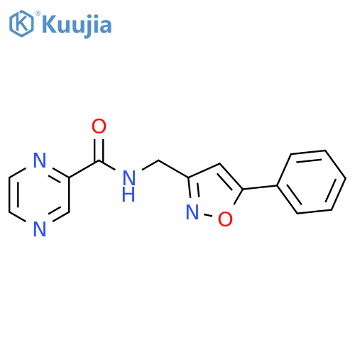 N-(5-phenyl-1,2-oxazol-3-yl)methylpyrazine-2-carboxamide structure