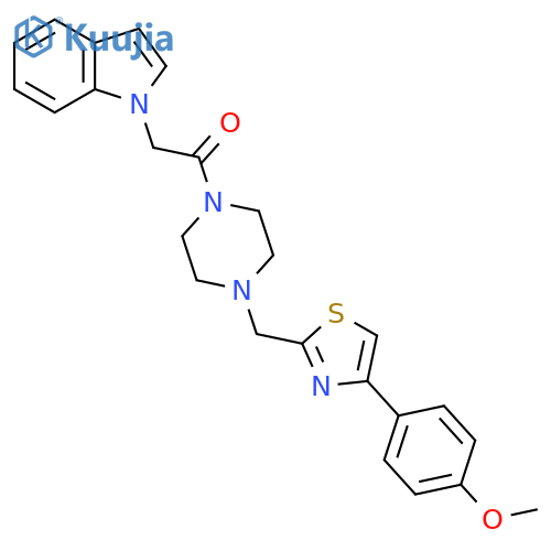 2-(1H-indol-1-yl)-1-(4-{4-(4-methoxyphenyl)-1,3-thiazol-2-ylmethyl}piperazin-1-yl)ethan-1-one structure
