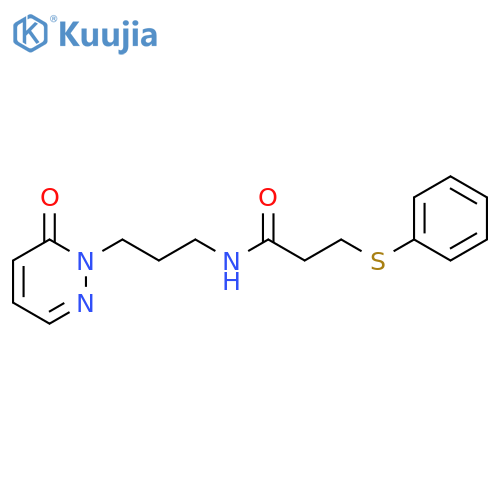 N-3-(6-oxo-1,6-dihydropyridazin-1-yl)propyl-3-(phenylsulfanyl)propanamide structure