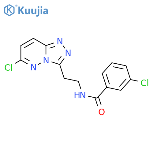 3-chloro-N-(2-{6-chloro-1,2,4triazolo4,3-bpyridazin-3-yl}ethyl)benzamide structure