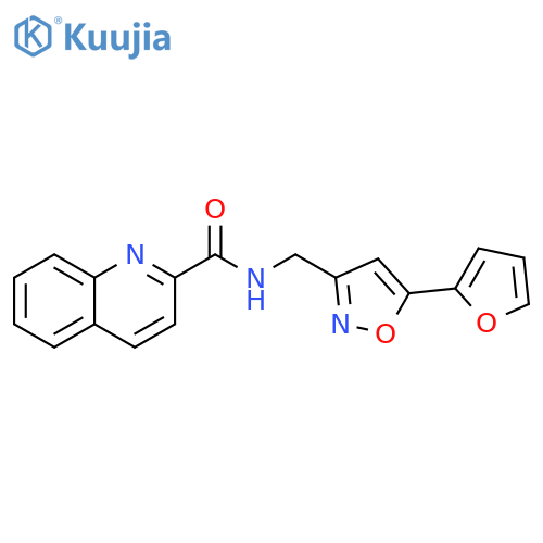 N-{[5-(furan-2-yl)-1,2-oxazol-3-yl]methyl}quinoline-2-carboxamide structure