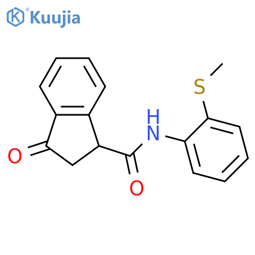 N-2-(methylsulfanyl)phenyl-3-oxo-2,3-dihydro-1H-indene-1-carboxamide structure
