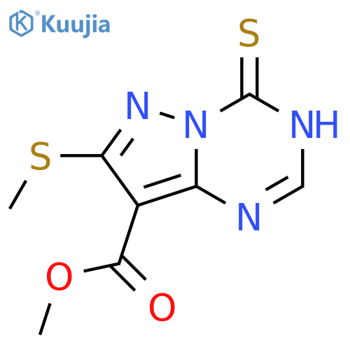 methyl 7-(methylsulfanyl)-4-sulfanylidene-3H,4H-pyrazolo1,5-a1,3,5triazine-8-carboxylate structure